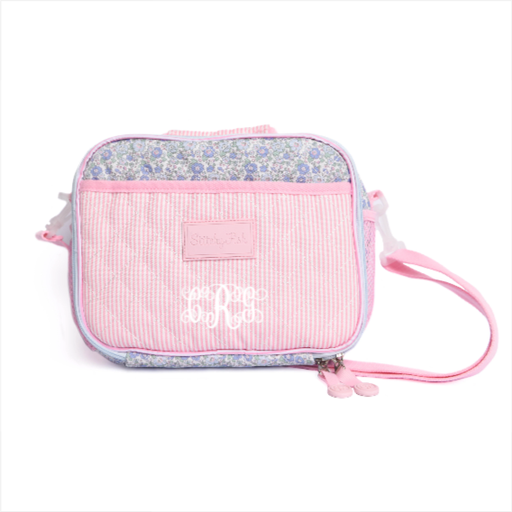 Bellflower Beauty Oxford Quilted Lunch Box, Blue