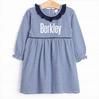 Berkley Long Sleeve Dress, Navy Stripe