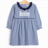 Berkley Long Sleeve Dress, Navy Stripe