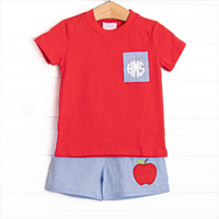 Best of the Best Applique Short Set, Blue