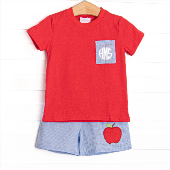 Best of the Best Applique Short Set, Blue