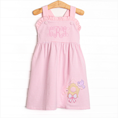 Birdhouse Beauty Applique Dress, Pink