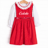 Bleu: Colette Classic Smocked Dress Set, Red Corduroy