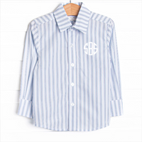 Bleu: Conrad Button-Up Shirt, Blue Stripe