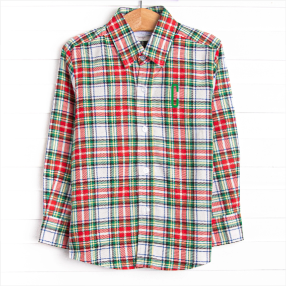 Bleu: Conrad Classic Button-Up Shirt, Red Plaid