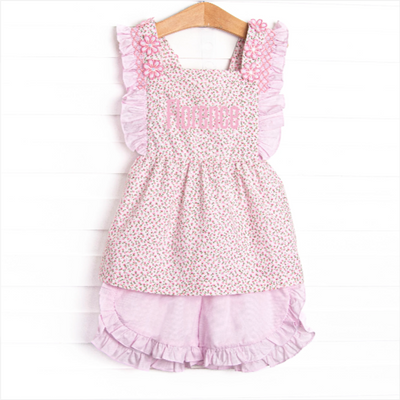 Bleu: Florence Applique Short Set, Pink