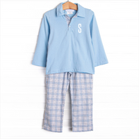 Bleu: Frederick Pant Set, Blue