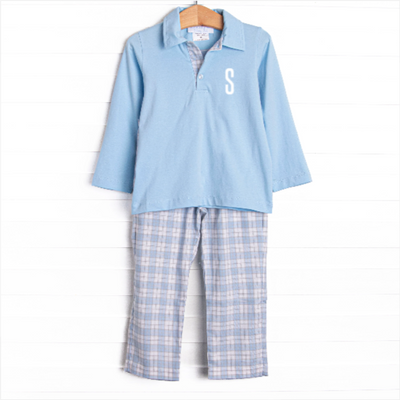 Bleu: Frederick Pant Set, Blue