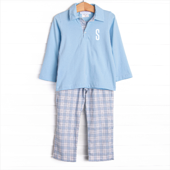 Bleu: Frederick Pant Set, Blue