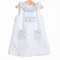 Bleu: Greer Smocked Dress, Blue Plaid