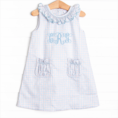 Bleu: Greer Smocked Dress, Blue Plaid