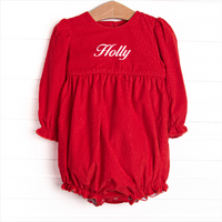 Bleu: Holly & Bows Long Sleeve Bubble, Red