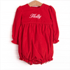 Bleu: Holly & Bows Long Sleeve Bubble, Red