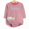 Blue Bronco Applique Bubble, Red