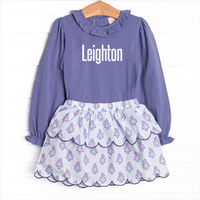 Blue Bud Bouquet Skirt Set, Blue