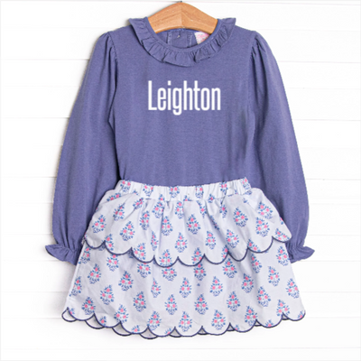 Blue Bud Bouquet Skirt Set, Blue