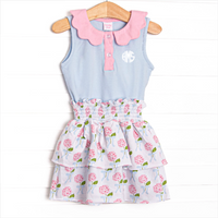 Blue Ribbon Blooms Skirt Set, Blue