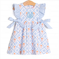 Blue Sea Stinger Side Tie Dress, Blue