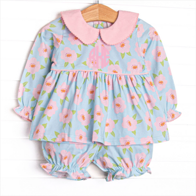 Blue Skies and Blooms Bloomer Set, Blue