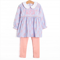 Bluebell Bows Legging Set, Blue