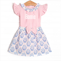 Bluebell and Bloom Skirt Set, Blue and Pink