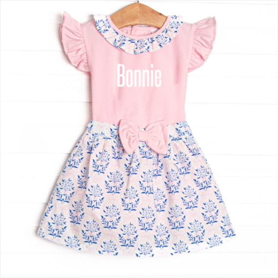 Bluebell and Bloom Skirt Set, Blue and Pink