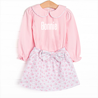 Blushing Roses Skirt Set, Pink