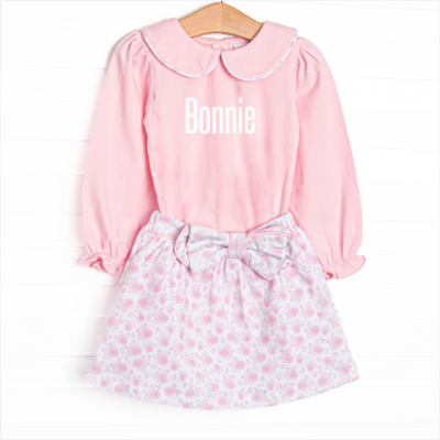 Blushing Roses Skirt Set, Pink