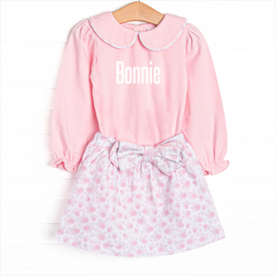 Blushing Roses Skirt Set, Pink