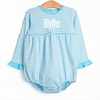 Blythe Long Sleeve Bubble, Aqua Stripe