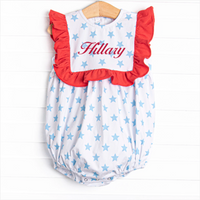 Bold Stars and Brave Hearts Ruffle Bubble, Blue