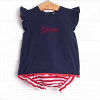 Bold Stripes Diaper Set, Navy