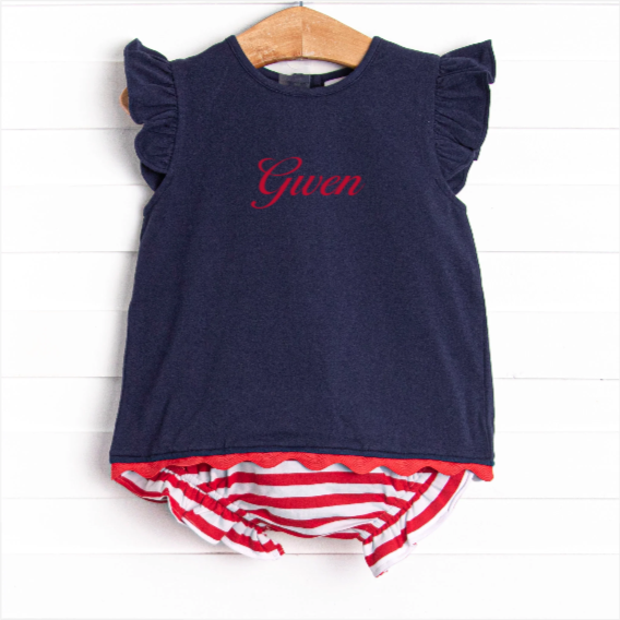 Bold Stripes Diaper Set, Navy
