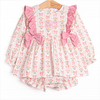 Bow Bouquets Side Tie Diaper Set, Pink