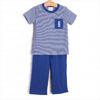 Braxton Pant Set, Royal Blue Stripe