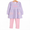 Brookhaven Bows Applique Legging Set, Purple