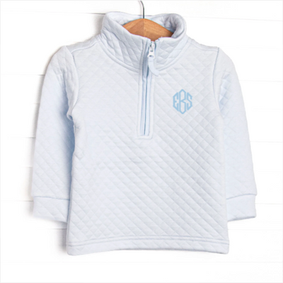 Caden Quilted Pullover, Blue