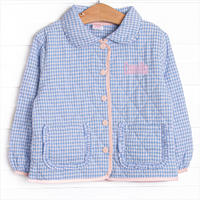 Camilla Quilted Coat, Blue