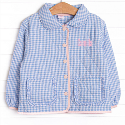 Camilla Quilted Coat, Blue
