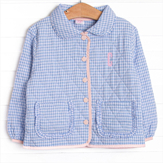Camilla Quilted Coat, Blue