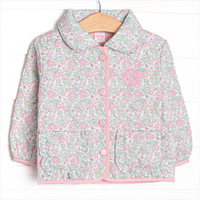 Camilla Quilted Coat, Green Floral