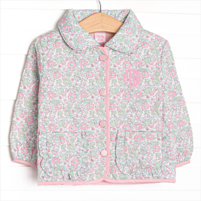 Camilla Quilted Coat, Green Floral