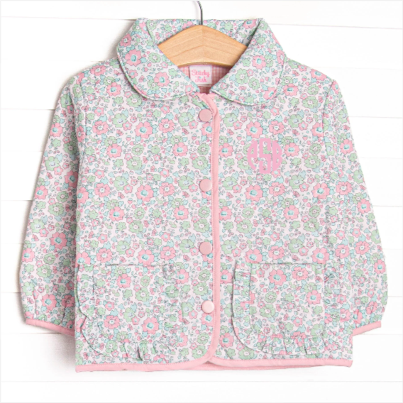 Camilla Quilted Coat, Green Floral