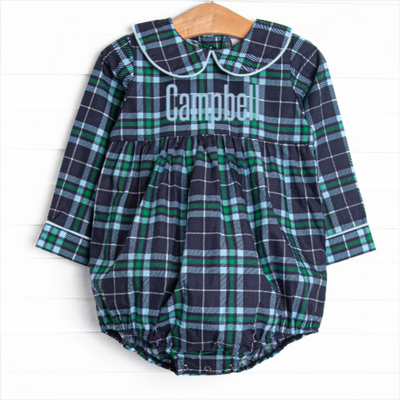 Campbell Long Sleeve Bubble, Navy Plaid