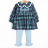 Campbell Long Sleeve Legging Set, Navy Plaid