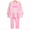 Charlee Check Drop Waist Sweatshirt, Pink