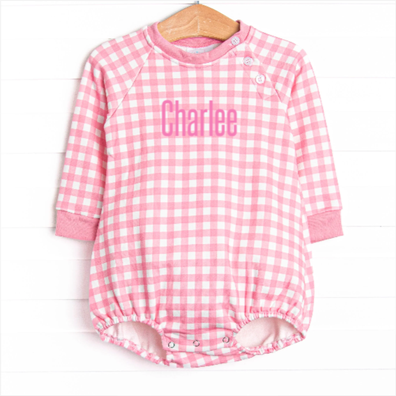 Charlee Check Sweatshirt Bubble, Pink