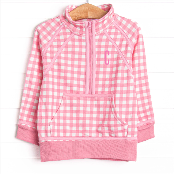 Charlee Check Sweatshirt Pullover, Pink