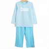 Charles Long Sleeve Pant Set, Aqua Stripe