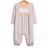 Charles Romper, Orange and Tan Stripe